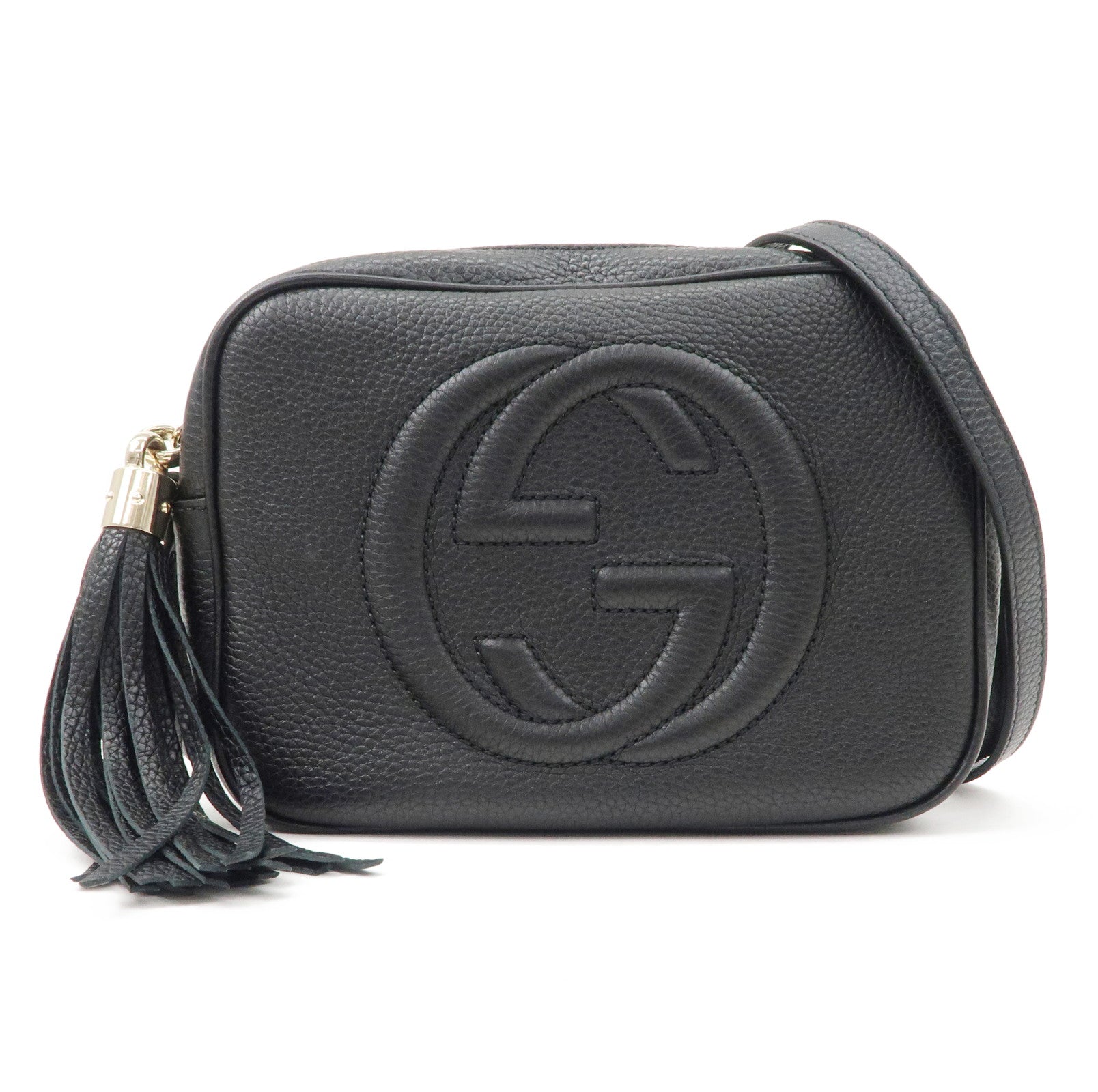 GUCCI SOHO Small Disco Leather Shoulder Bag Black 308364