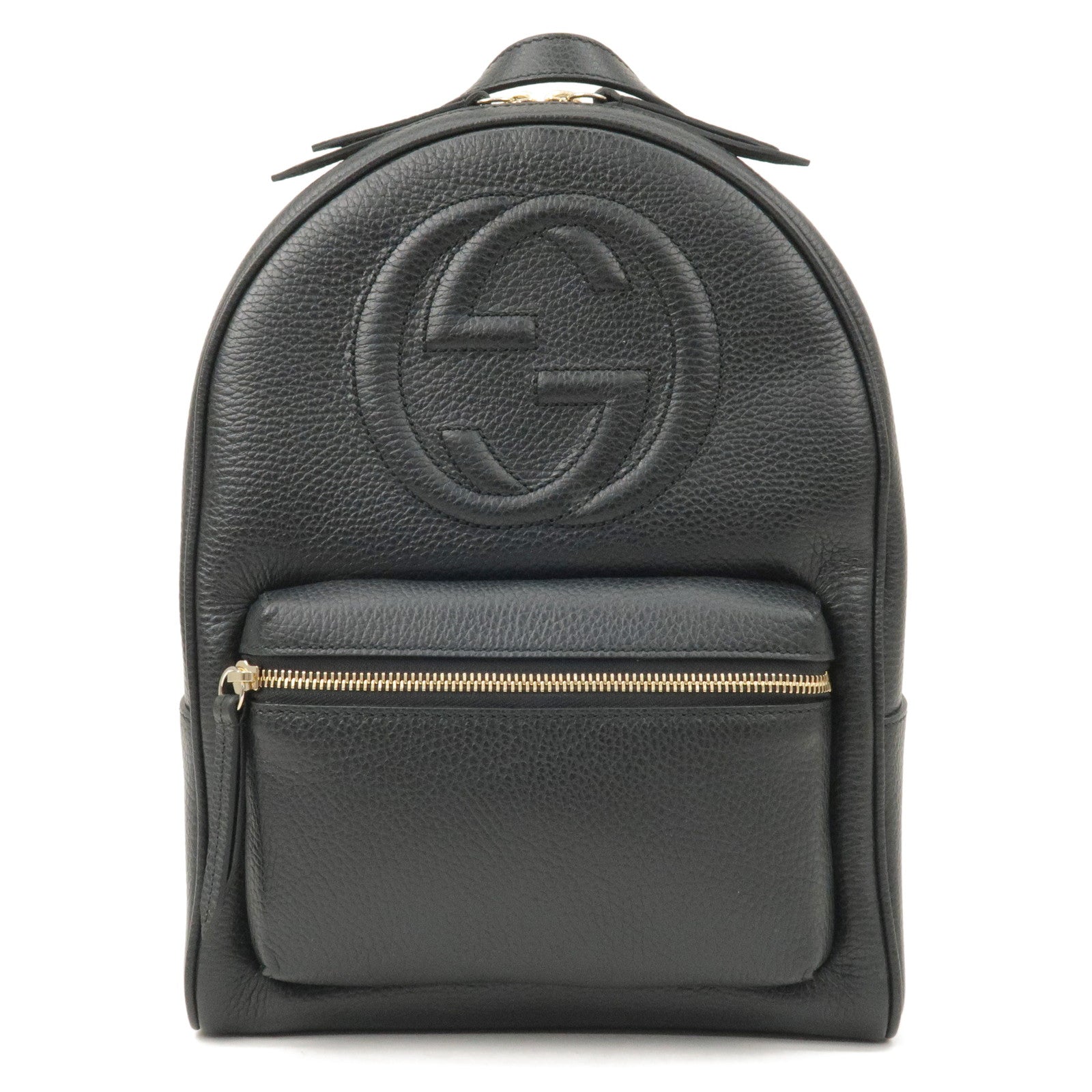 GUCCI SOHO Leather Chain Back Pack Ruck Sack Black 431570