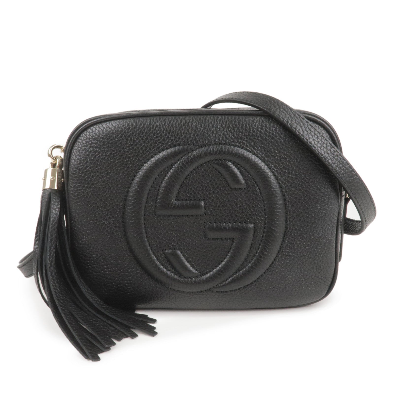 GUCCI SOHO Small Disco Leather Shoulder Bag Black 308364