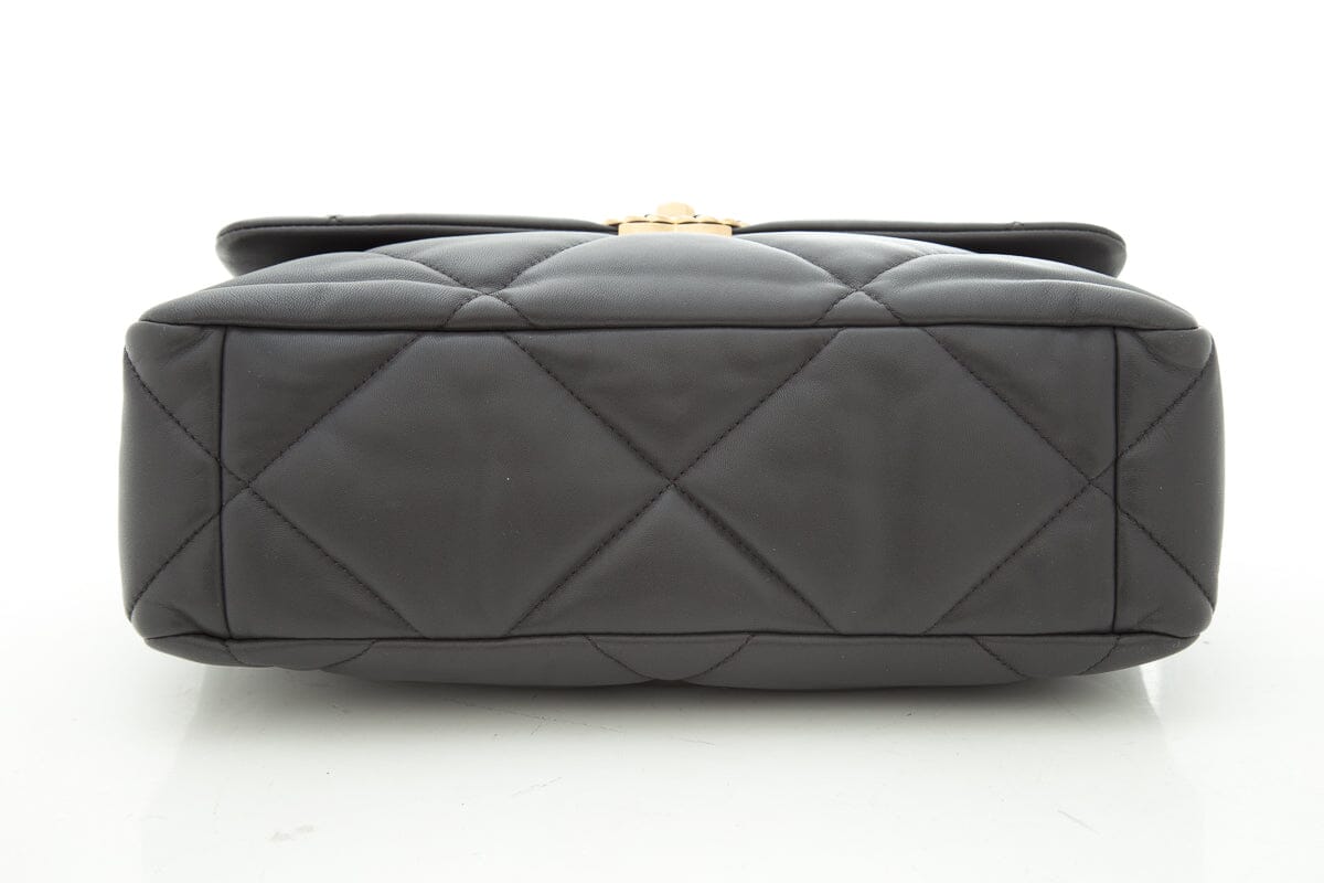 2020 Chanel 19 Grey Lambskin Quilted Flap Handbag