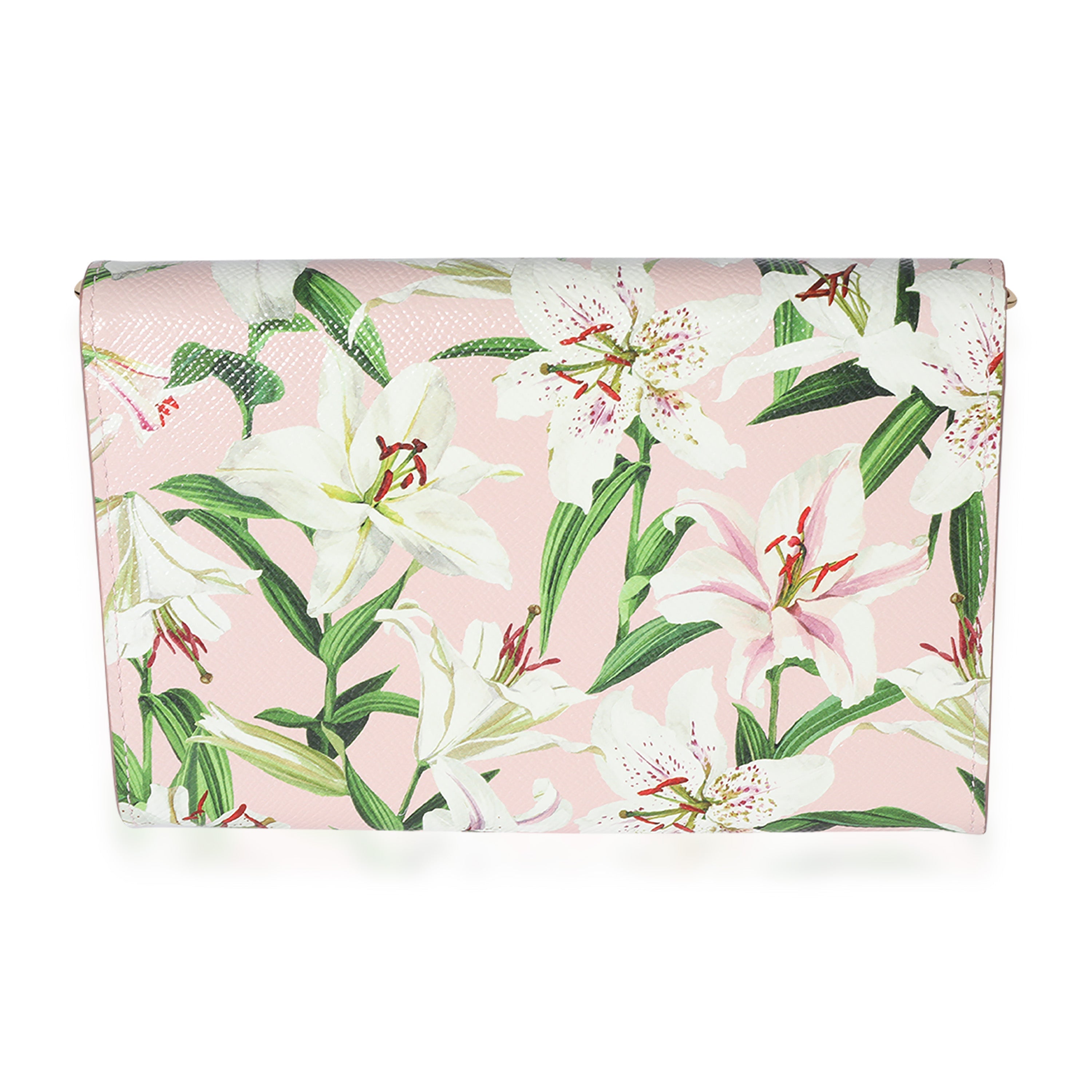 Dolce & Gabbana Pink Floral Print Coated Canvas Embellished Clutch