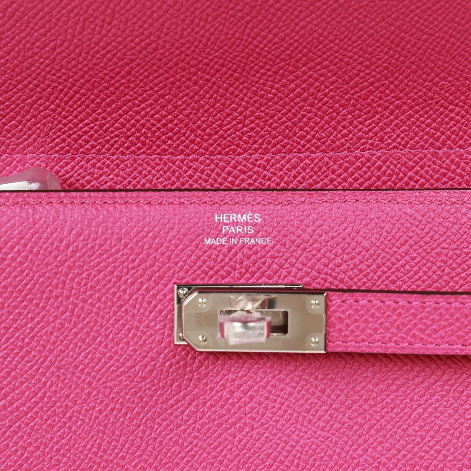 Pre-owned Hermes Medium Kelly Depliant Wallet Rose Pourpre Epsom Palladium Hardware