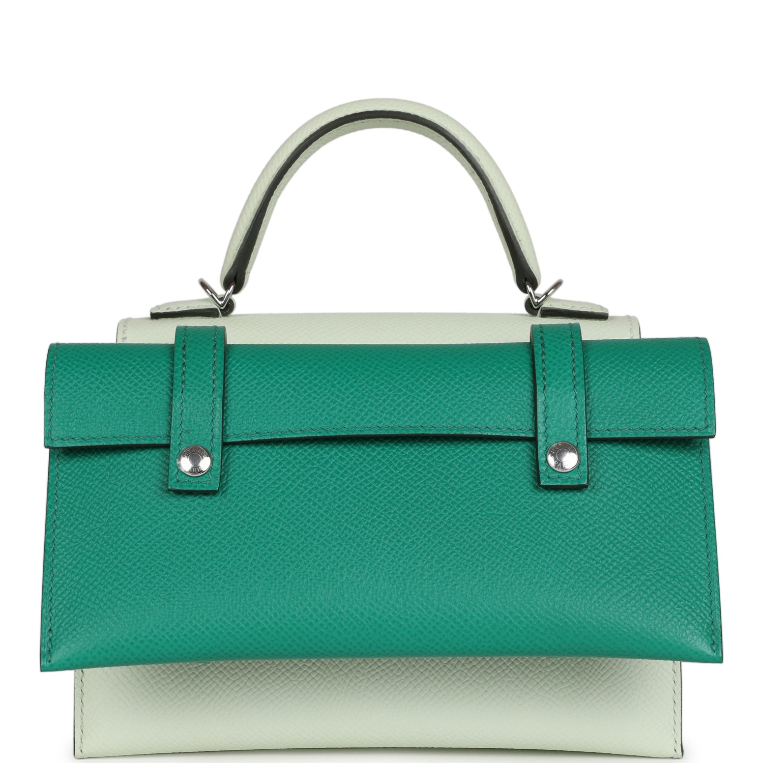 Hermes "Quelle Idolle" Picto Kelly Doll Vert Fizz Epsom Palladium Hardware