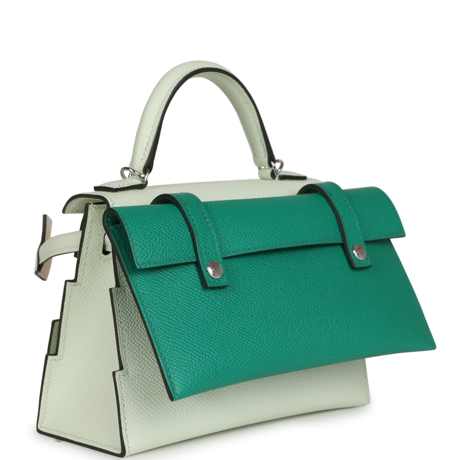 Hermes "Quelle Idolle" Picto Kelly Doll Vert Fizz Epsom Palladium Hardware