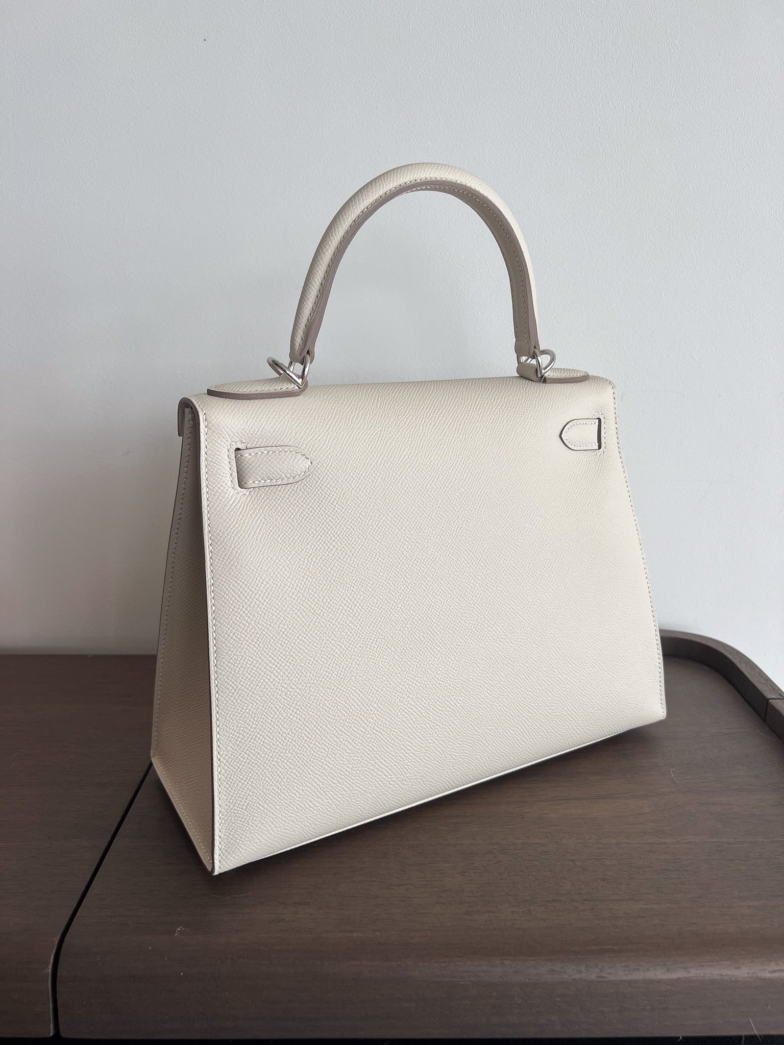 Hermès Kelly 28 Sellier Craie Epsom PHW