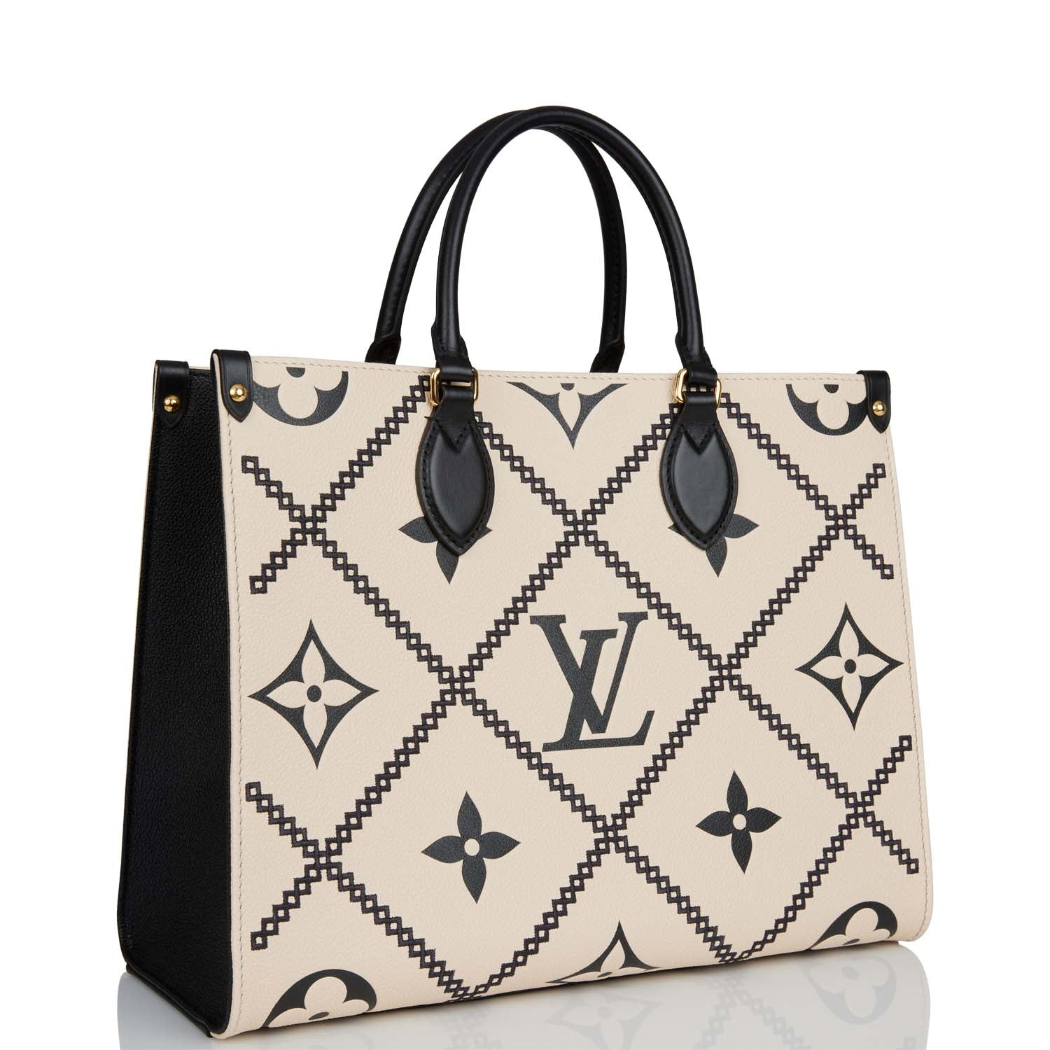 Louis Vuitton Black and Cream Empreinte Giant Monogram OnTheGo MM