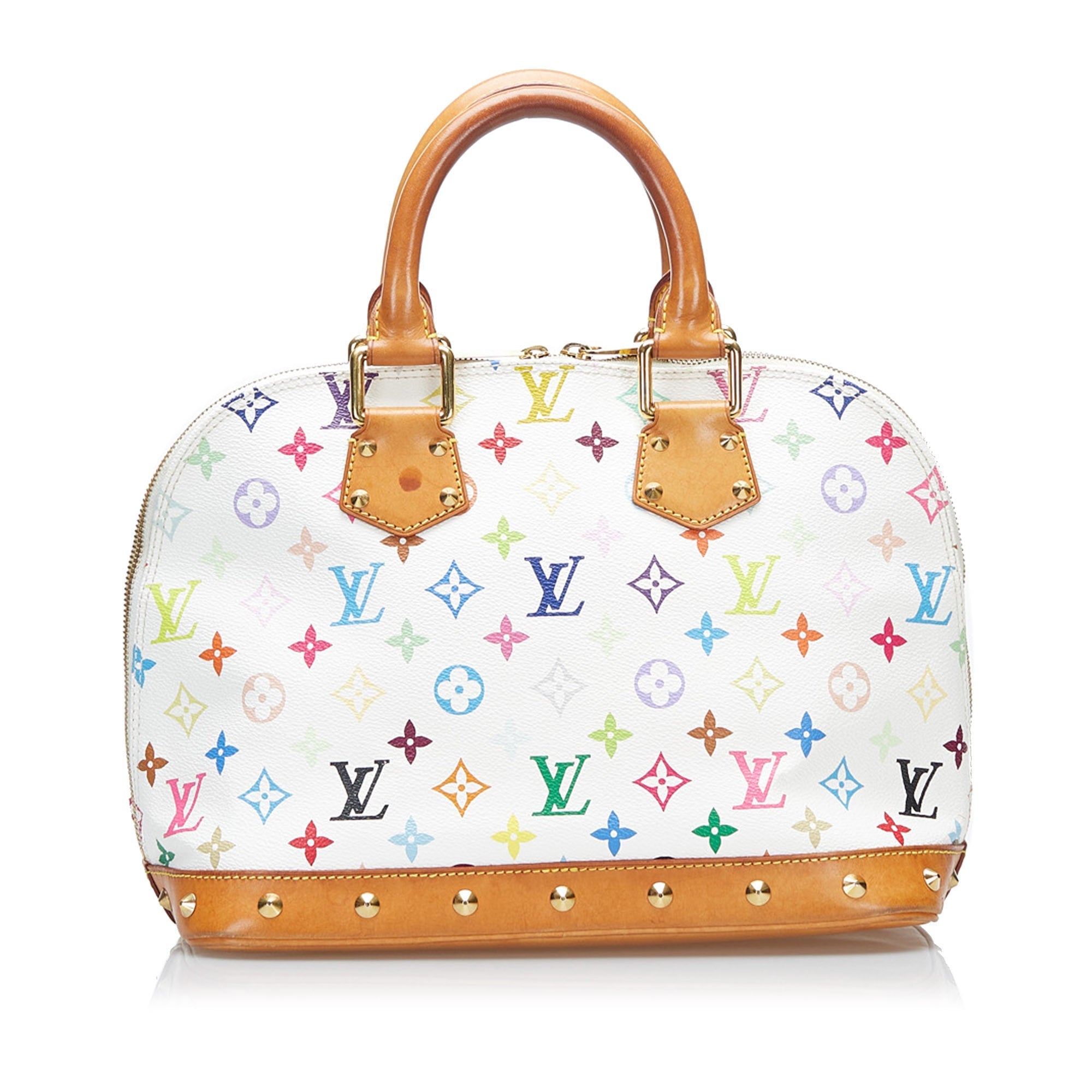 Louis Vuitton Alma PM White Multicolor Monogram Canvas